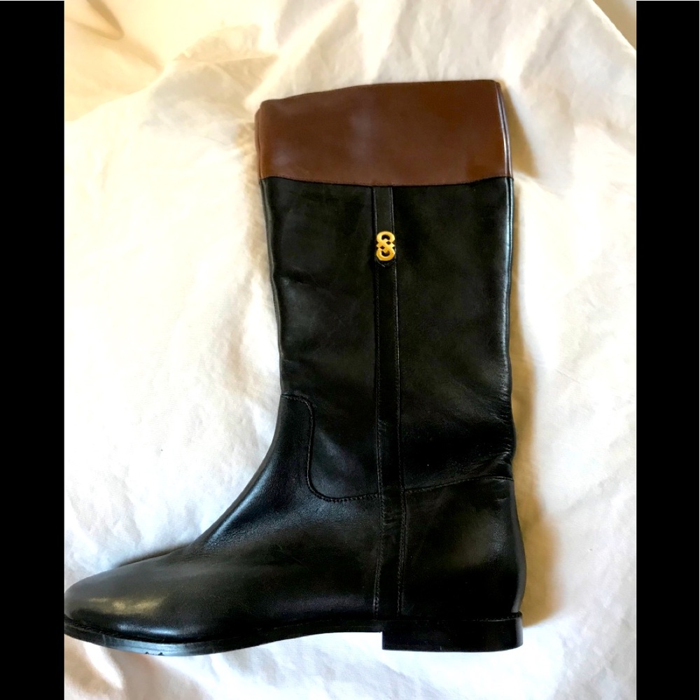 Cole Haan black/ brown leather tall boots